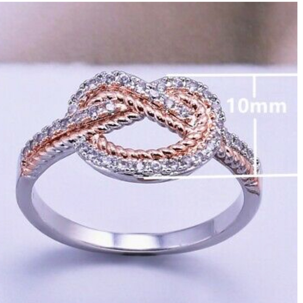 New Two Tone 925 Silver Ring Size 6-10 - Picture 2 of 8